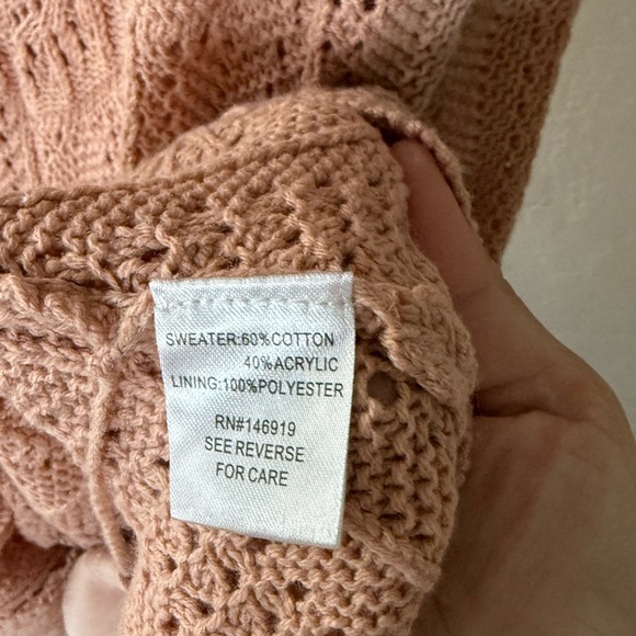 Freshman 1996|Boho knit crotchet sleeveless midi dress,Dusty rose,size large••• - Picture 7 of 11